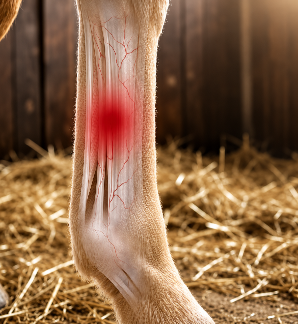 Rödljusterapi stödjer hästens läkning av senor, ligament och gaffelbandsskador 